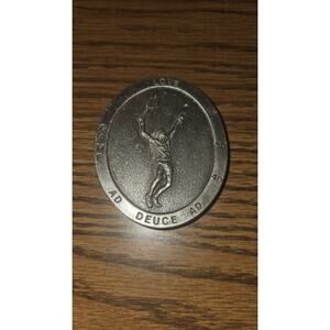 VINTAGE 1978 TENNIS BELT BUCKLE ~LOVE, GAME, DEUCE~ BERGAMOT PEWTER